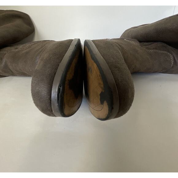 Report Fisher Women’s Boots Size 7.5 Riding Boot Over the Knee Brown Half Zip - Picture 9 of 16